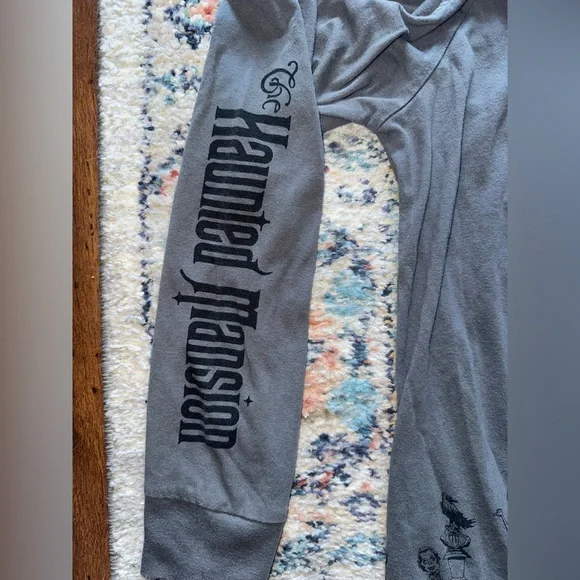 Disney Parks Haunted Mansion Long Sleeve Shirt 👻 | Unisex | Gray | Size M - Picture 2 of 12